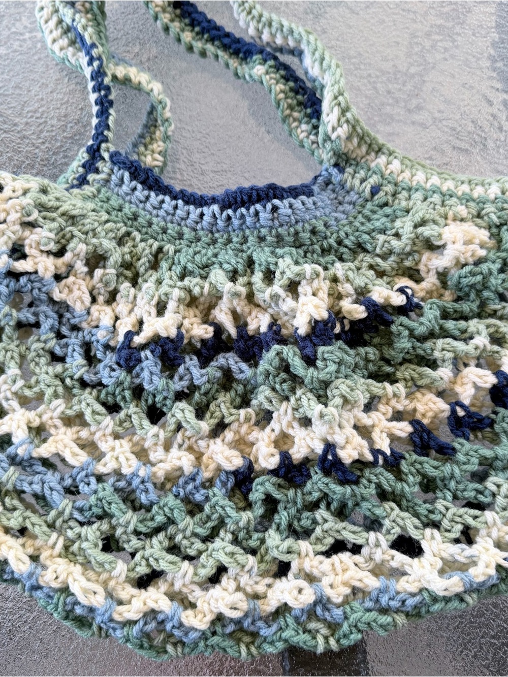 Hand-Crocheted Mesh Farmers Market Bag